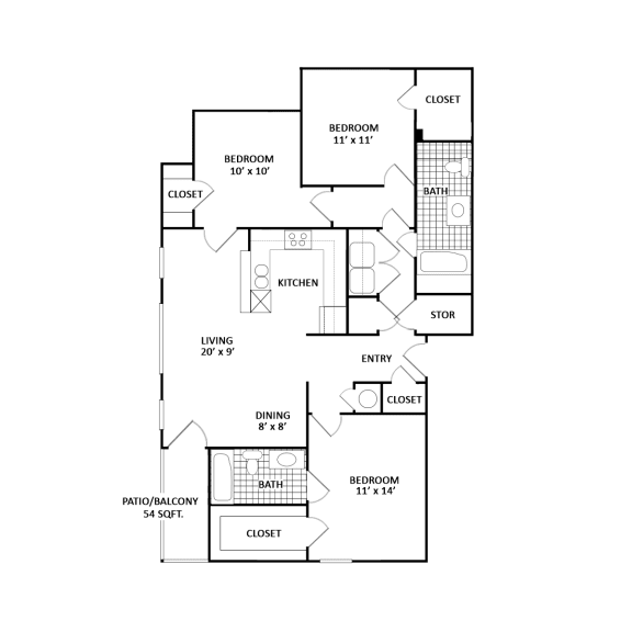 Floor Plans The Orleans at Walnut Grove Apartments in Cordova, TN